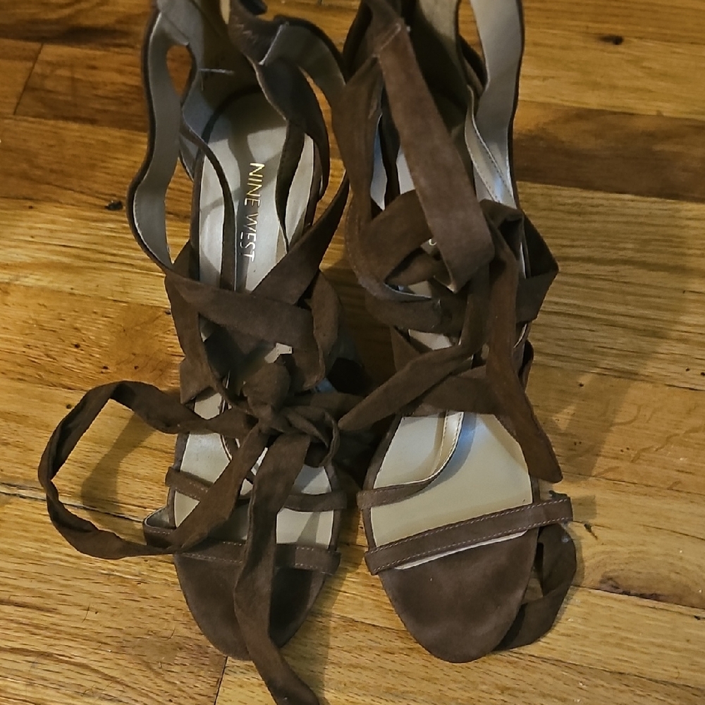 Nine West Dark Brown Suede Heels